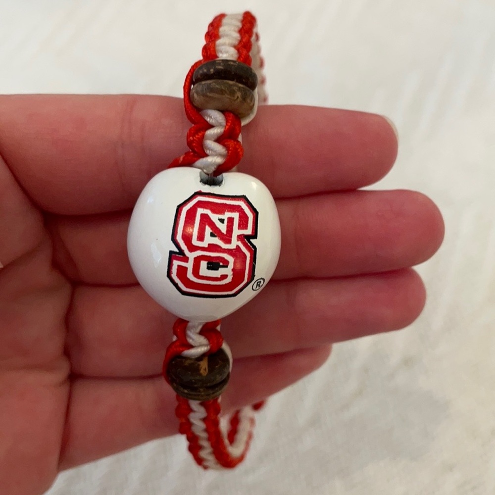 NWOT NC State Woven Red and White Bracelet